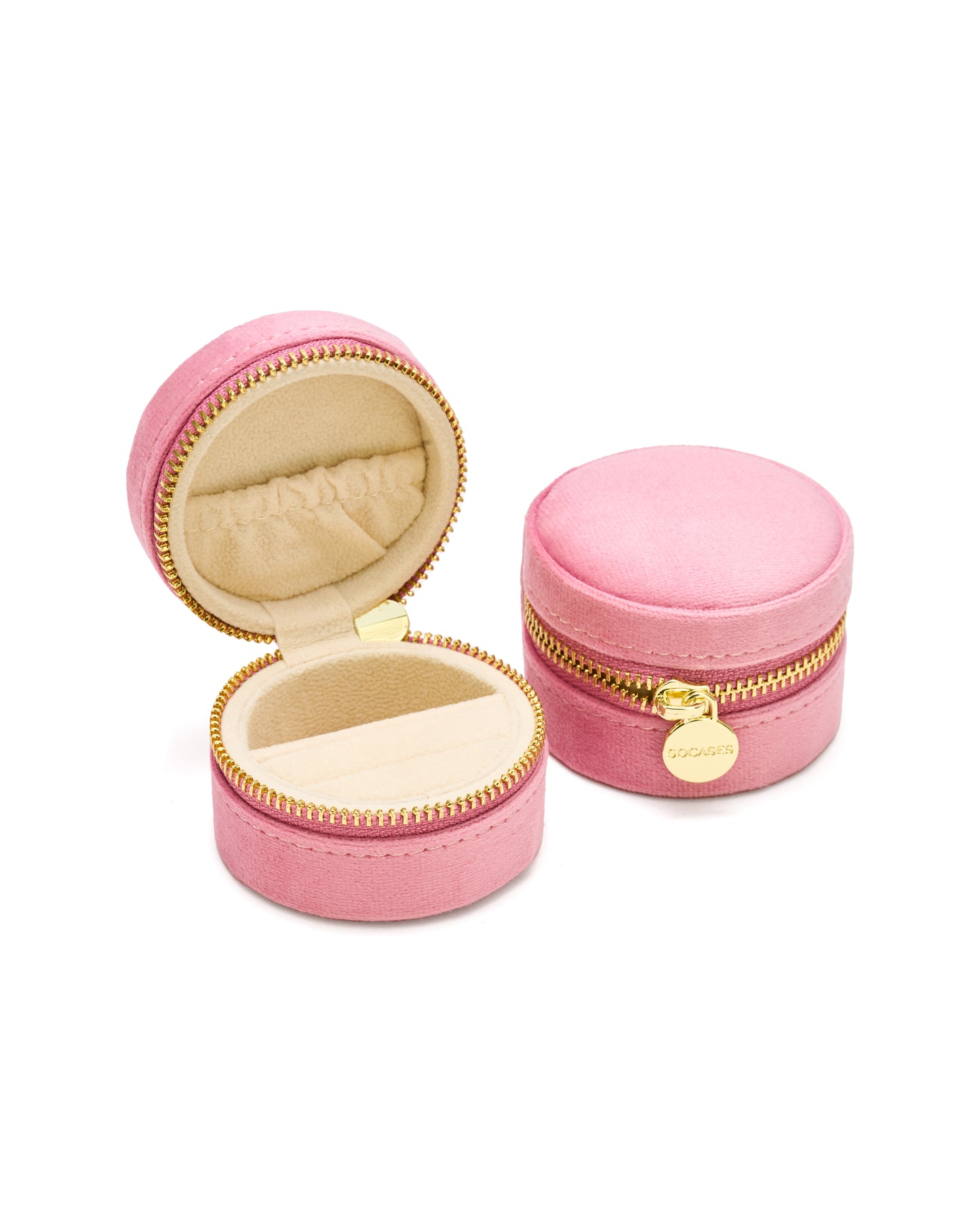 SAMT SCHMUCKKÄSTCHEN RUND MINI col. pink